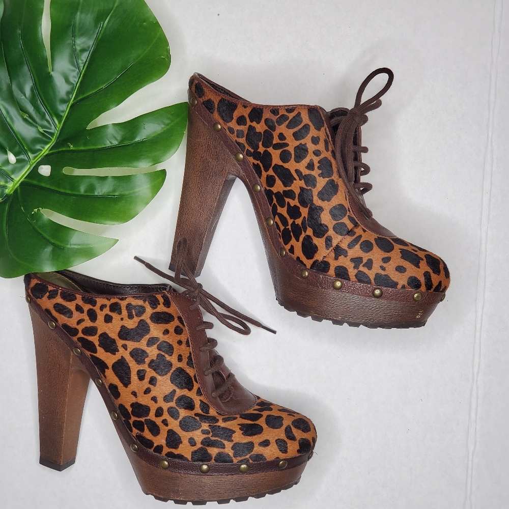 Sam Edelman Faye Clog Leopard Print Size 8 - image 1